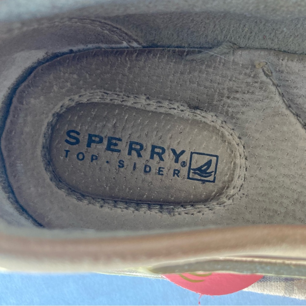 Sperry Leather Women Plaid Boat Shoes‎ Loafers Pink and Tan Size 8 - Picture 8 of 11